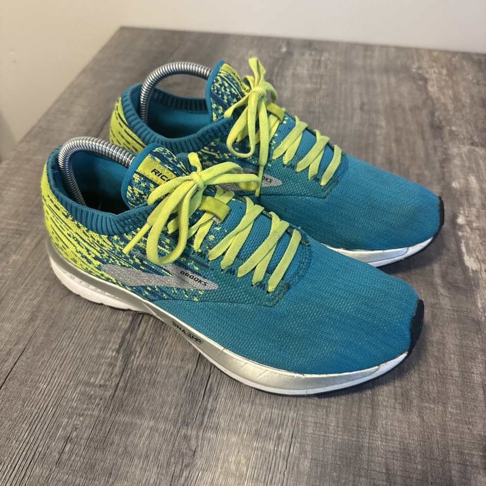 Brooks Ricochet DNA Womens Size 10B Blue Green Athletic Running Shoe 1202821B430